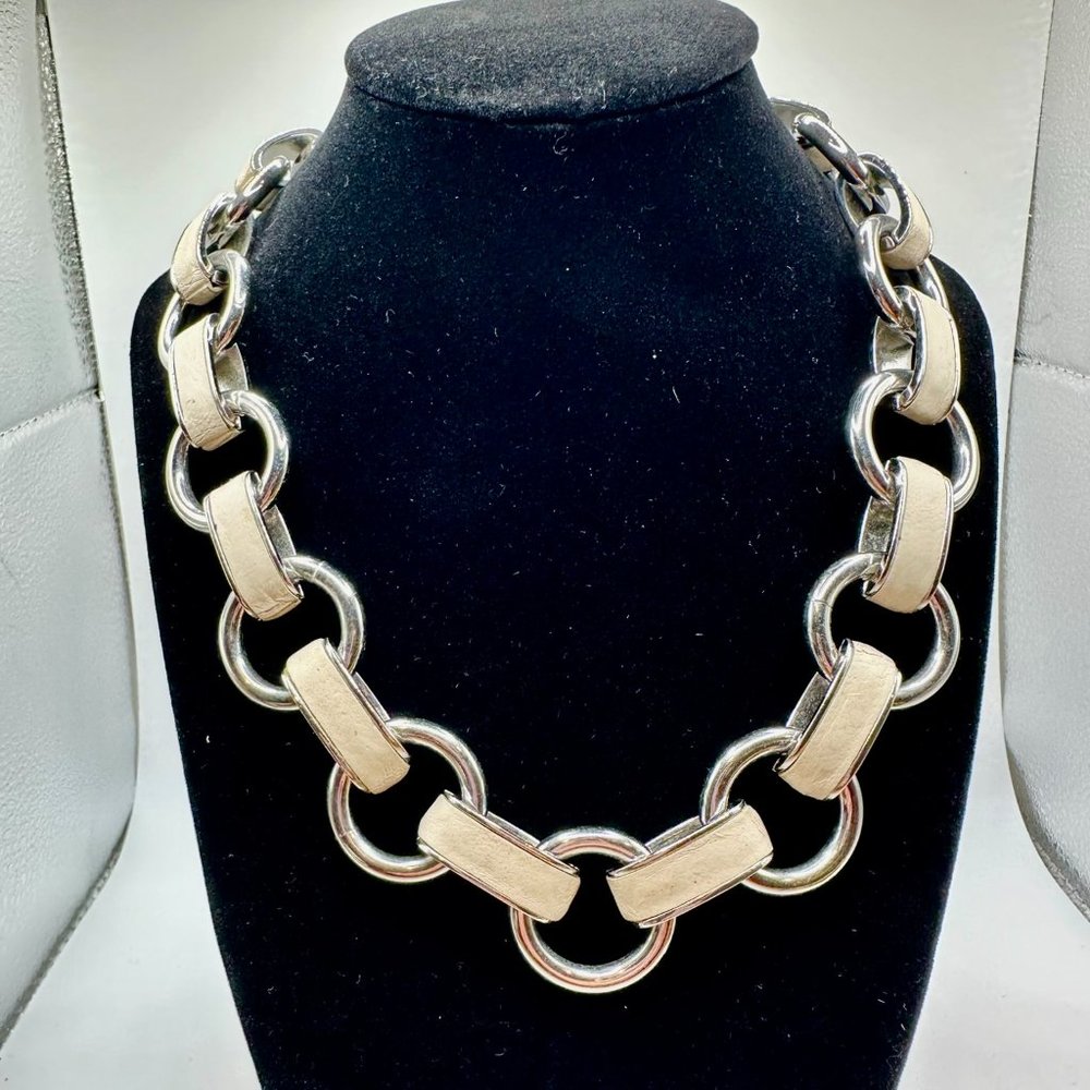 Banana Republic Metal and White Necklace